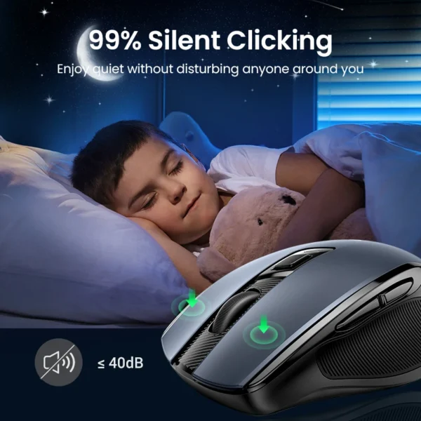 UGREEN Ergonomic Wireless Mouse, Bluetooth 5.0 / 2.4G, 4000 DPI