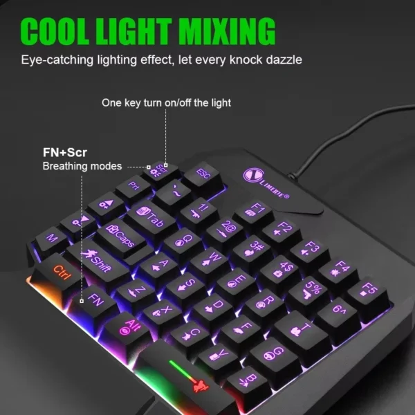 35-Key Mini One-Handed Gaming Keyboard with Backlight