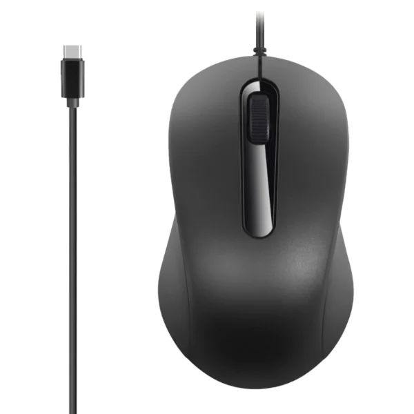USB-C Ergonomic Wired Mouse, 3-Button, 1000 DPI