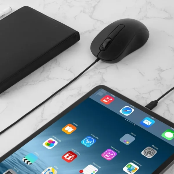 USB-C Ergonomic Wired Mouse, 3-Button, 1000 DPI