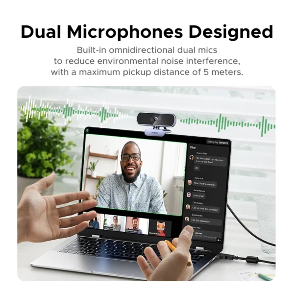 S4c50df638d114955addb1321f3aebeb3s.webp UGREEN 2K USB Webcam with Microphone & Auto Light Correction