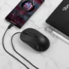 USB-C Ergonomic Wired Mouse, 3-Button, 1000 DPI