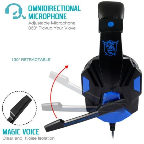 3.5mm Wired Gaming Headset with Microphone for PC, PS4 & PS5