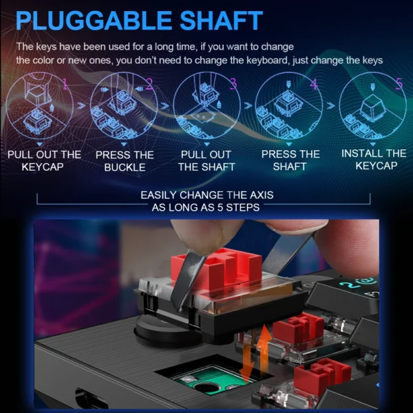 REDRAGON Horus K618 RGB Tri-Mode Mechanical Gaming Keyboard
