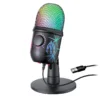 USB Condenser Gaming Microphone with Headphone Jack & LED