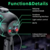 USB Condenser Gaming Microphone with Headphone Jack & LED