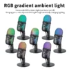 USB Condenser Gaming Microphone with Headphone Jack & LED